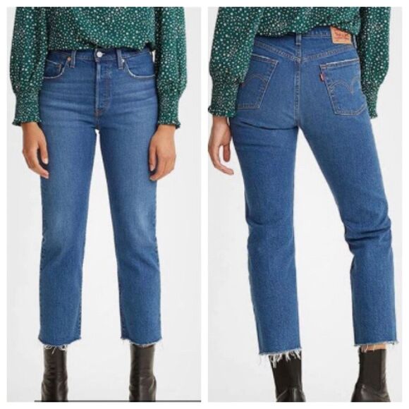 Levi's 501 Blue Straight Leg High Rise Button Fly Jeans Size 31 - Picture 1 of 13